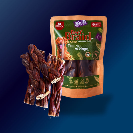 Doy Pack Trenza De esófago 6" (Beef Braid) x5 unidades