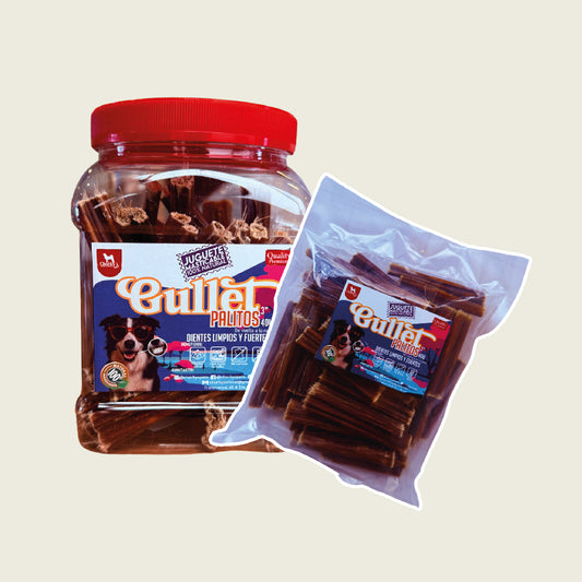 Esófago de res palitos de 3" Combo Mini Bombona  x40u + recargable x40u