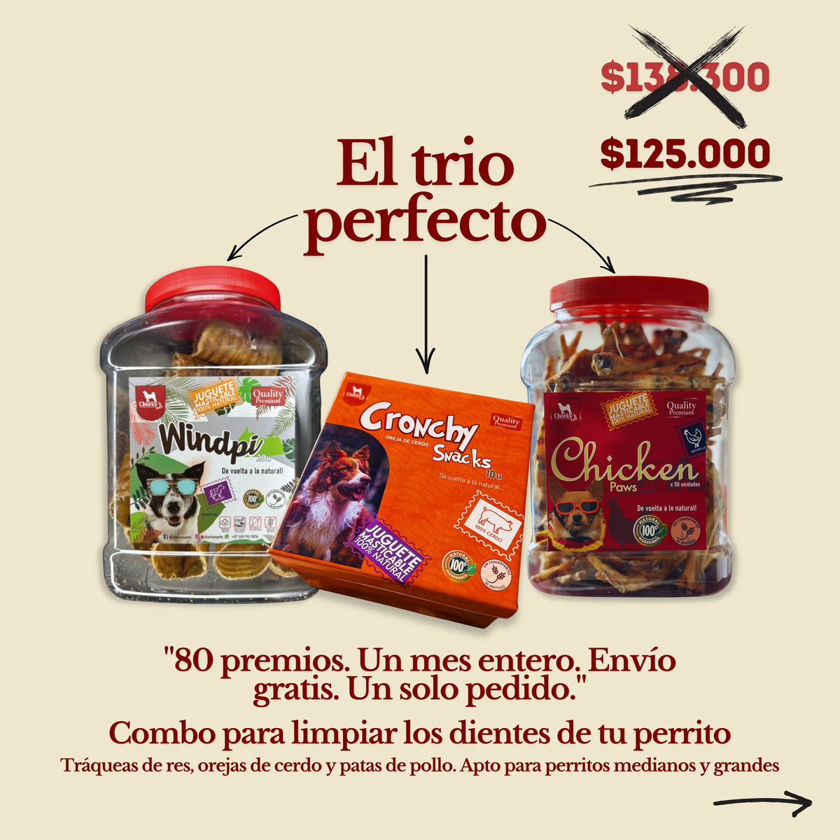 Combo Trio Perfecto (Limpieza dental diaria) X80 Unidades Envio Gratis!!!