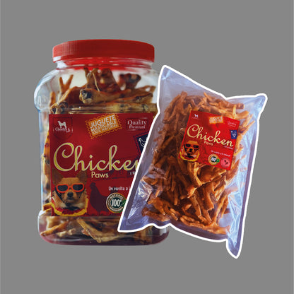 Patas de Pollo Deshidratadas  Combo Bombona x50U + Recargable  x50 Un