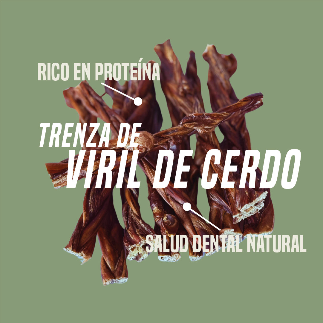 Trenza  Natural de 6" (Bully Pork) x 10 Unidades