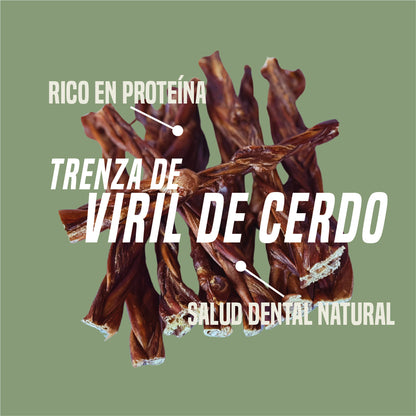 Trenza  Natural de 6" (Bully Pork) x 10 Unidades