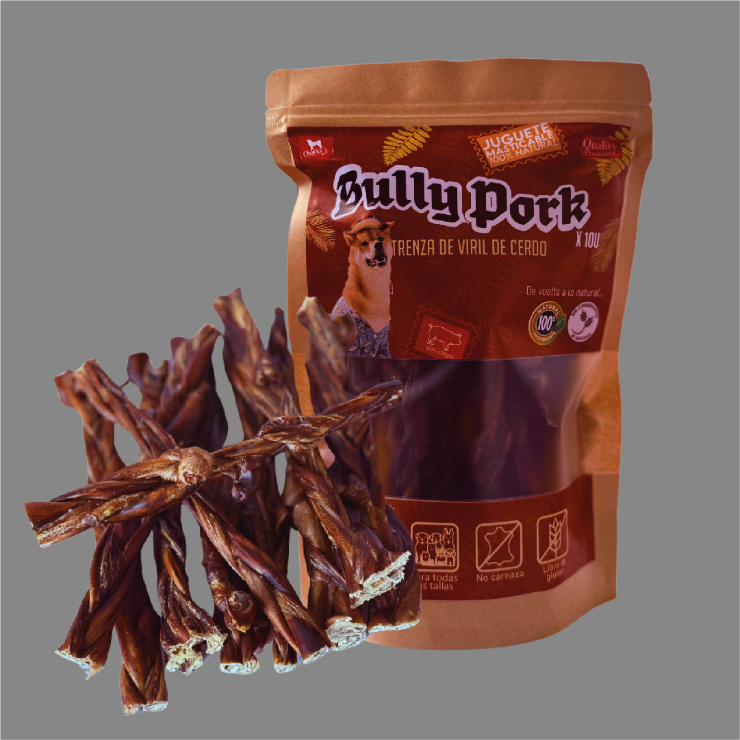 Trenza  Natural de 6" (Bully Pork) x 10 Unidades